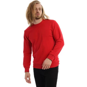 Polo State Erkek 3 İplik Pamuklu Regular Fit Basic Bisiklet Yaka Kırmızı Sweatshirt