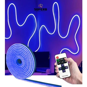 Neon LED Şerit Seti 2.5 Metre Mavi Kumandalı ve Adaptör