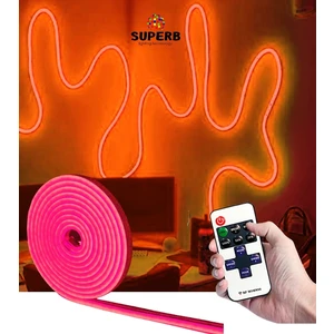 Neon LED Şerit Seti 2.5 Metre Kırmızı Kumandalı ve Adaptör