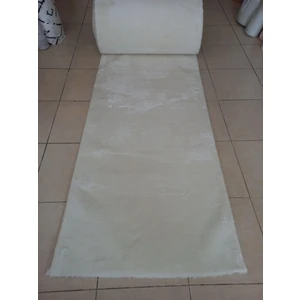 Enva Home Kaymaz Taban Yolluk Yıkanabilir Uzun Tüylü Peluş Halı Özel Ölçü Overloklu Krem Renk