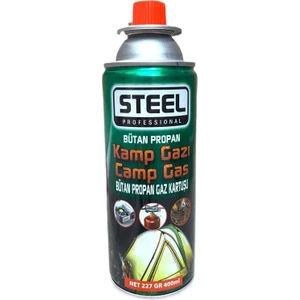 Steel Bütan Propan Kamp Ocak Gazı Valfli Pürmüz Kartuşu 227 Gram