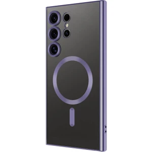 Samsung Galaxy S24 Ultra Kılıf Kenarları Renkli ve Magsafe Halkalı Şık Auraq Premium Silikon Şeffaf