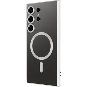 Samsung Galaxy S24 Ultra Kılıf Kenarları Renkli ve Magsafe Halkalı Şık Auraq Premium Silikon Şeffaf