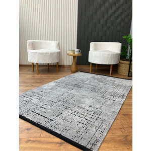 Saraz Halı Şönil Dokuma Kayma Yapmaz Makinede Yıkanabilir Leke Tutmaz Kesme Bohem Kilim Gri 2