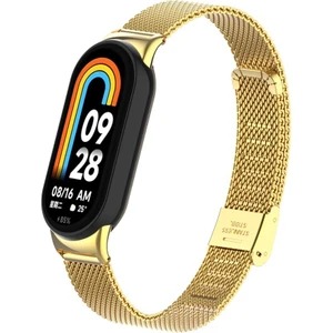Xiaomi Mi Band 8 Mi Band 9 Uyumlu Paslanmaz Metal Hasır Tokalı Kordon Kayış