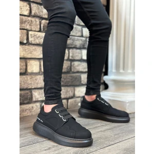 BA0302 Boa Kalın Taban Bağcıksız Tarz Casual Siyah Siyah Erkek Ayakkabı