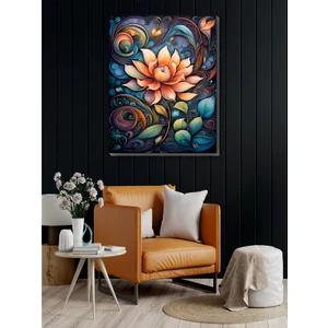 Harz Dekor Lotus Art Mandala Kanvas Tablo Dekoratif Modern Soyut Minimalist