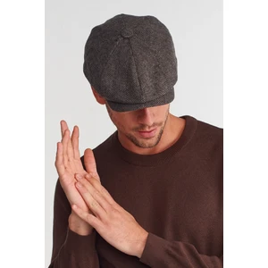 Erkek Koyu Kahve Balıksırtı Kasket 8 Parça Peaky Blinders Şapka