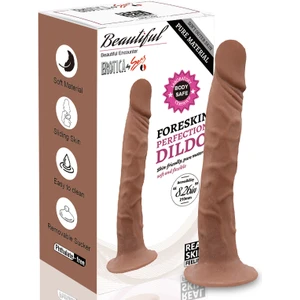 Love Glow Foreskin Perfection Dildo 21 cm - Çift Katmanlı Gerçekçi Kayar Deri Ultra Yumuşak Realistik Melez Yapay Penis Vibrator