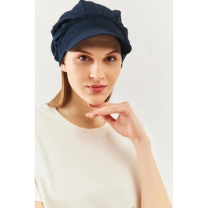 Lacivert Kadın 4 Mevsim Pamuklu, Ultra Yumuşak Hafif, Terletmez, Tarz, Trend Kasket Vizyerli Penye Şapka