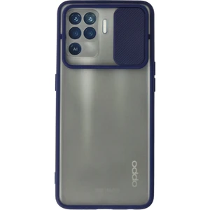Oppo Reno 5 Lite Kılıf Palm Buzlu Kamera Sürgülü Silikon - Lacivert 300099