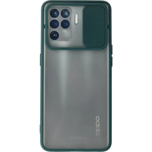 Oppo Reno 5 Lite Kılıf Palm Buzlu Kamera Sürgülü Silikon - Yeşil 300099