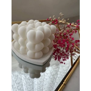 Love Candles Kalplı Bubble Mum+ Kalp Tabak Hediyesi, Aşk Mum, Kalp Desenli Mum, Love Mum, Sevgililer Günü Hediyesi