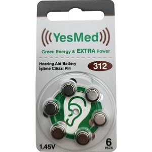 Yesmed Extra Power 312 Numara Işitme Cihazı Pili (1 Paket = 6 Adet Pil)
