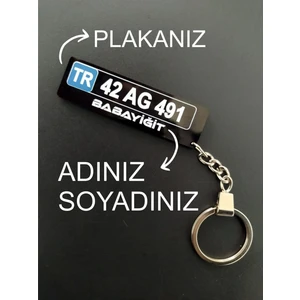 Pleksi Kişiye Özel Araç Plaka Tasarımlı, Dayanıklı Zincirli Anahtarlık – Araba ve Ev Anahtarları İçin Şık Tasarım
