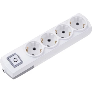 4'lü Topraklı Klemensli Grup Priz Anahtarlı Beyaz