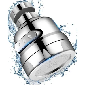 Krom 3 Fonksiyonlu Mutfak Lavabo Başlığı 360 Derece Döner Musluk Ucu