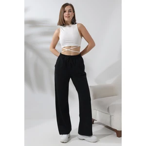 Salaş Dökümlü Eşofman Altı Pantolon 21566 Siyah