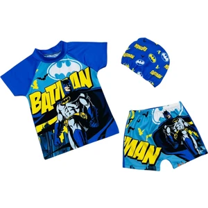 Lolli Boom Kids  Erkek Çocuk Güneş Koruyucu Mayo Seti 3'lü Takım Sevimli Mickey  Baskılı Vücudu Saran Model