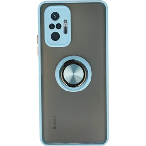 Xiaomi Redmi Note 10 Pro Kılıf Montreal Yüzüklü Silikon Kapak - Buz Mavi 300099