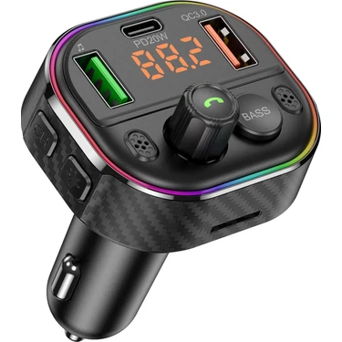 Cosmostech Car T86M Araç Fm Transmitter 5.0 Bluetooth Araç Kiti Hızlı 20W Şarj Qc3.0 Çift USB Mp3