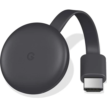Google Chromecast 3 Medya Oynatıcı – Android, iOS, Mac, Windows Uyumlu, 1080p Full HD HDMI Wi‑Fi