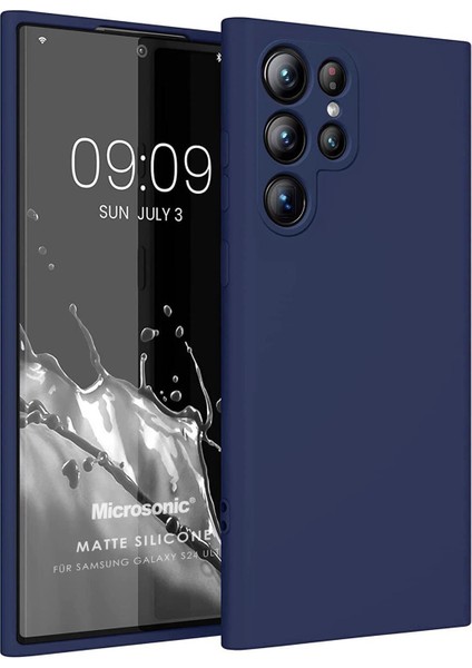 Matte Silicone Samsung Galaxy S24 Ultra Kılıf Lacivert