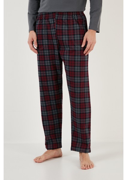 Ekoseli Cepli Beli Lastikli Pamuk Regular Fit Pijama Takımı Erkek Pijama Takımı 6572001