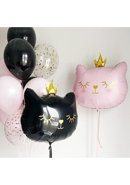 Sevimli Kedi Folyo Balon Siyah 56X49 cm