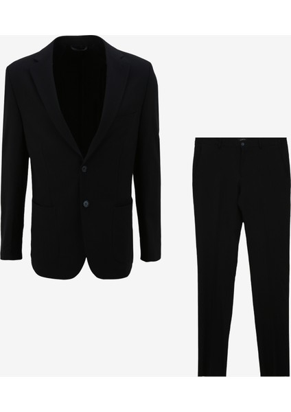 Normal Bel Slim Fit Lacivert Erkek Takım Elbise F4SM-TKM 0361