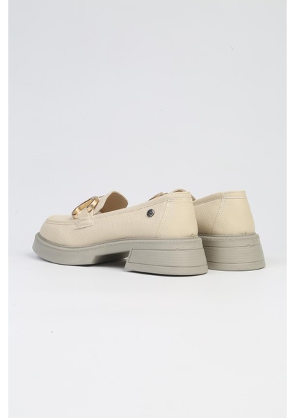 Kadın Krem PC-52650 - 3441 Günlük Ayakkabı Suni Deri Kısa Topuklu modelleri