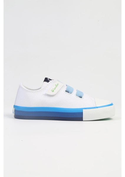 BN-30977- 3394 Beyaz Mavi-Çocuk Spor Ayakkabı