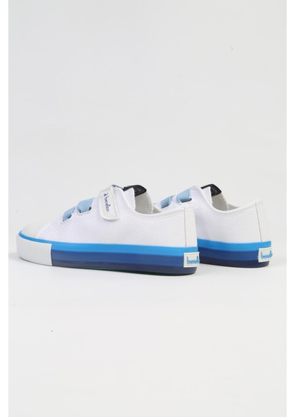 BN-30977- 3394 Beyaz Mavi-Çocuk Spor Ayakkabı modelleri