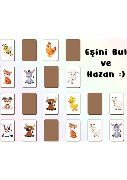 Zeka Kartları Eşleştirme Oyunu, Çiftlik Hayvanları Hafıza Kartları, Ahşap Eğitici Puzzle Oyuncak modelleri