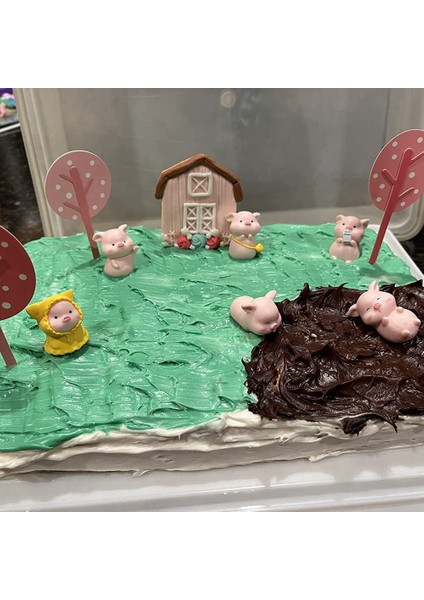 Adet Pembe Plastik Sevimli Domuz Dıy El Sanatları Reçine Domuz Kek Dekorasyon Peri Bahçe Dekorasyon Parti Süslemeleri (Yurt Dışından)