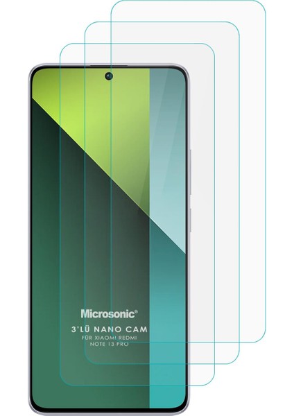 Xiaomi Redmi Note 13 Pro 5g Screen Protector Nano Glass Cam Ekran Koruyucu (3`lü Paket)