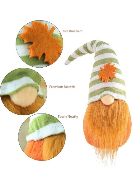 2 Adet Şükran Günü Hasat Süslemeleri Gnomes Peluş Cüce Bebek Heykelcik Akçaağaç Yaprağı Ayçiçeği Gnomes Yüzü Olmayan Bebekler (Yurt Dışından)