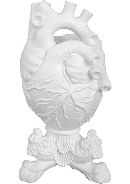 Yaratıcı Masaüstü Için Retro Vazolar Kalp Vazo Ev Dekor Oturma Odası Retro Çiçek El Sanatları Reçine Sanat Vazolar, Beyaz (Yurt Dışından)