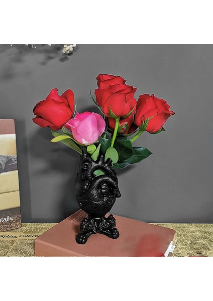 Yaratıcı Masaüstü Için Retro Vazolar Kalp Vazo Ev Dekor Oturma Odası Retro Çiçek El Sanatları Reçine Sanat Vazolar, Beyaz (Yurt Dışından) indirimleri