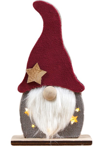 Yüzü Olmayan Süs Noel Heykeli Göz Alıcı Ahşap Parlayan Noel Mini Ev Masaüstü Için Yüzü Olmayan Yaşlı Süsleme, A (Yurt Dışından)