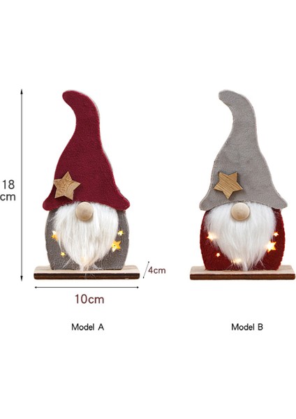 Yüzü Olmayan Süs Noel Heykeli Göz Alıcı Ahşap Parlayan Noel Mini Ev Masaüstü Için Yüzü Olmayan Yaşlı Süsleme, A (Yurt Dışından) fiyatları