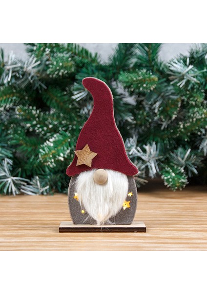 Yüzü Olmayan Süs Noel Heykeli Göz Alıcı Ahşap Parlayan Noel Mini Ev Masaüstü Için Yüzü Olmayan Yaşlı Süsleme, A (Yurt Dışından) indirimleri