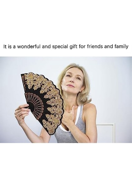 Kumaş Fan El Fanları Kadınlar Için Katlanır El Fanları Kadınlar Için Katlanır Ispanyol Hayranları El Doğum Günü Hediyeleri Için (Siyah) (Yurt Dışından) indirimleri