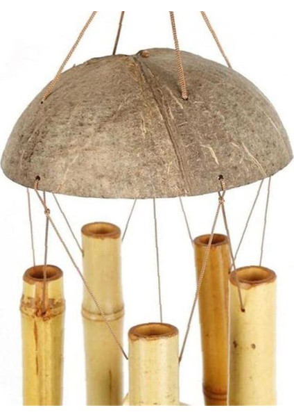 Adet Bambu Rüzgar Ahenge Açık Renk Beş Tüp Doğal Hindistan Cevizi Kabuğu Ahşap Bahçe ve Ev Asılı Kapı Dekorasyon (Yurt Dışından) fırsatları