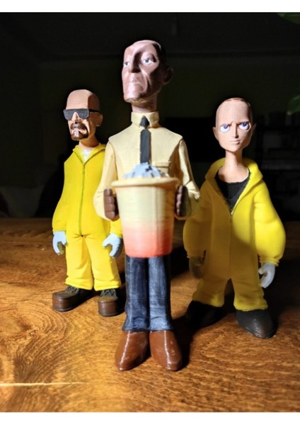 Breaking Bad Figür Set (Heisenberg-Jesse-Gustavo) 3'lü Fifür Dekoratif Figür Heykel