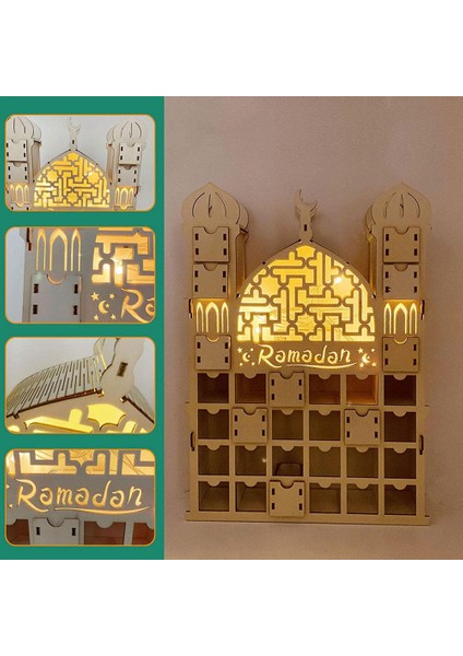 Ramazan Advent Takvimi, 30 Çekmeceli Ahşap Yeniden Kullanılabilir Advent Takvimi, Bayram Mübarek Dekorasyonu, Ramazan Takvimi (Yurt Dışından)