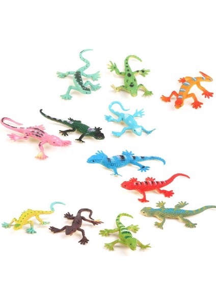 Gecko Küçük Plastik Kertenkele Simülasyon Gerçeklik Dekorasyon Çocuk Oyuncakları 12 Adet (Yurt Dışından)