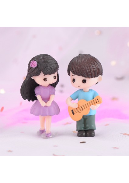 4 Adet Minyatür Süsler Erkek Kız Gitar Sweety Severler Çift Figürler Zanaat Reçine Düğün Bebek Aksesuarları Ev Dekor (Yurt Dışından)