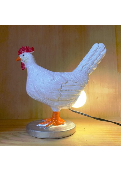 Tavuk Yumurtası Lambası, 3D Tavuk Masa Lambası, Gerçekçi LED Yumurta Lambası, USB ile Reçine Tavuk Yumurtası Gece Lambası (Tavuk Yumurtası Lambası) (Yurt Dışından)