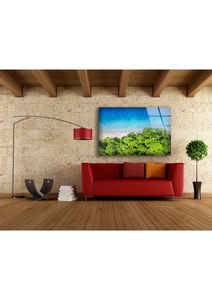 Tropikal Doğa Temperli Cam Duvar Tablosu modelleri